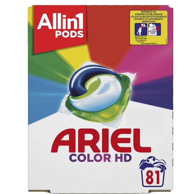 Ariel 3 Σε 1 Κάψουλες Απορρυπαντικό Πλυντηρίου Color 81τεμ