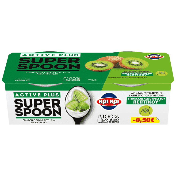 Κρι Κρι Super Spoon Επιδόρπιο Γιαουρτιού Ακτινίδιο 2x180gr (-0,50€)