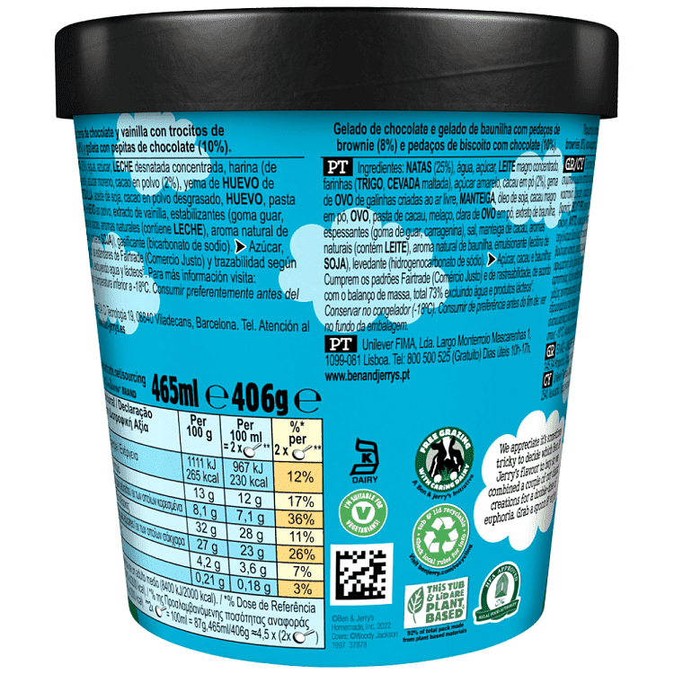 Ben & Jerry's Half Baked 406gr 465ml