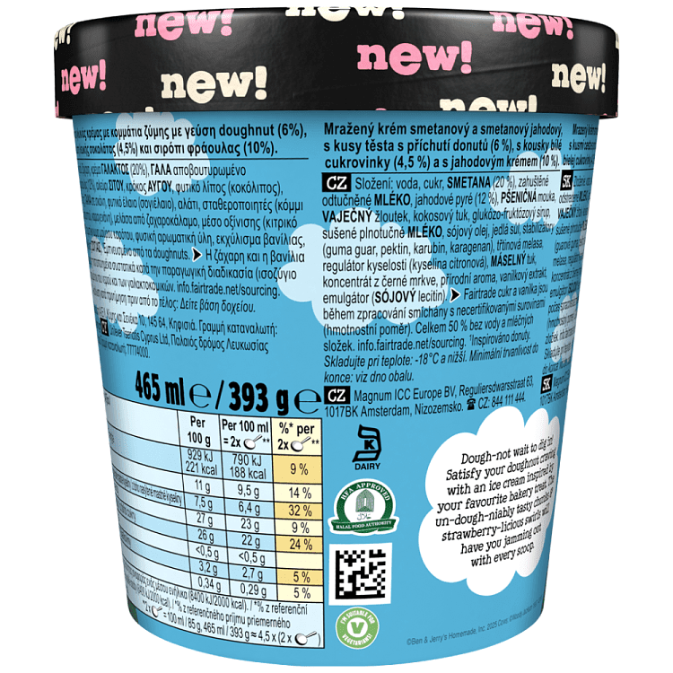 Ben & Jerry's Strawberry Doughnut 393gr 465ml