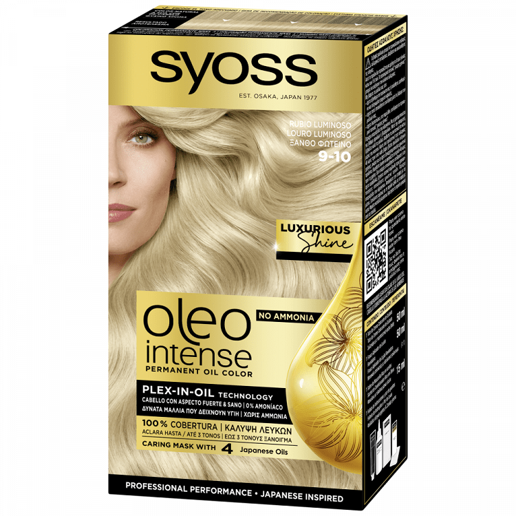 Syoss Oleo Intense Βαφή Μαλλιών Ξανθό Φωτεινό 9-10