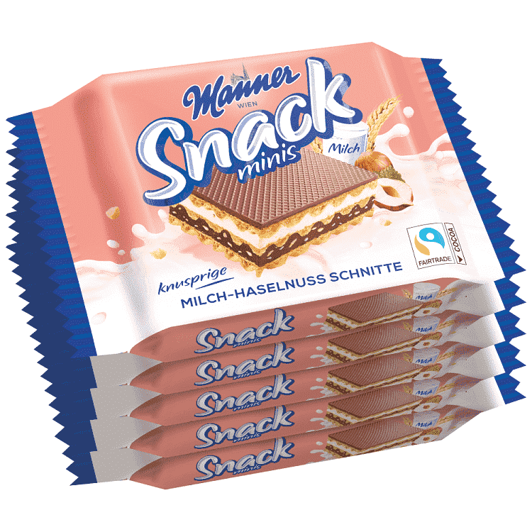 Manner Γκοφρέτα Minis Πραλίνα Φουντουκιού 5x25gr