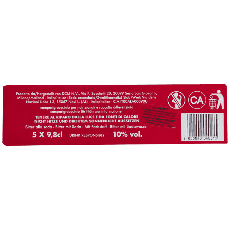 Campari Soda Aperitivo 98ml 5τεμ