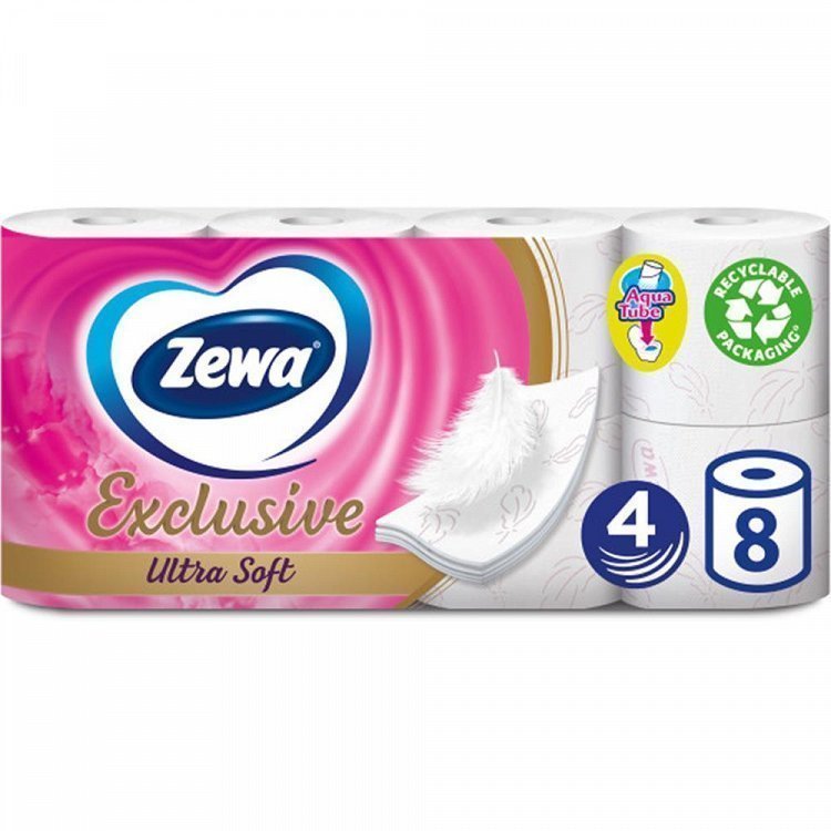 Zewa Exclusive Ultra Soft Χαρτί Υγείας 4φύλλων 8άρι 0,912kg