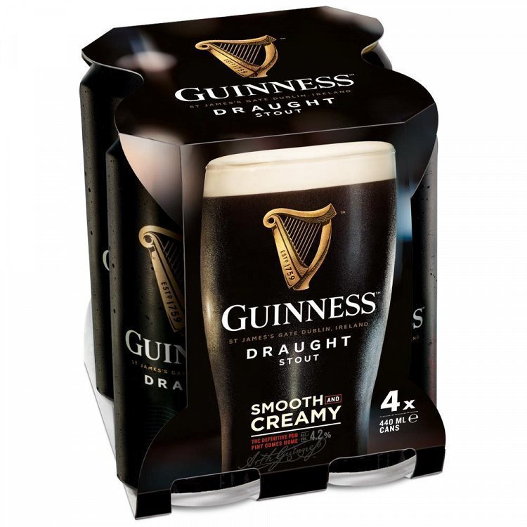 Guinness Μαύρη Μπύρα Κουτί 4x440ml