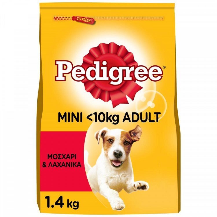 Pedigree Ξηρά Τροφή Σκύλου Mini Μοσχάρι & Λαχανικά 1,4kg