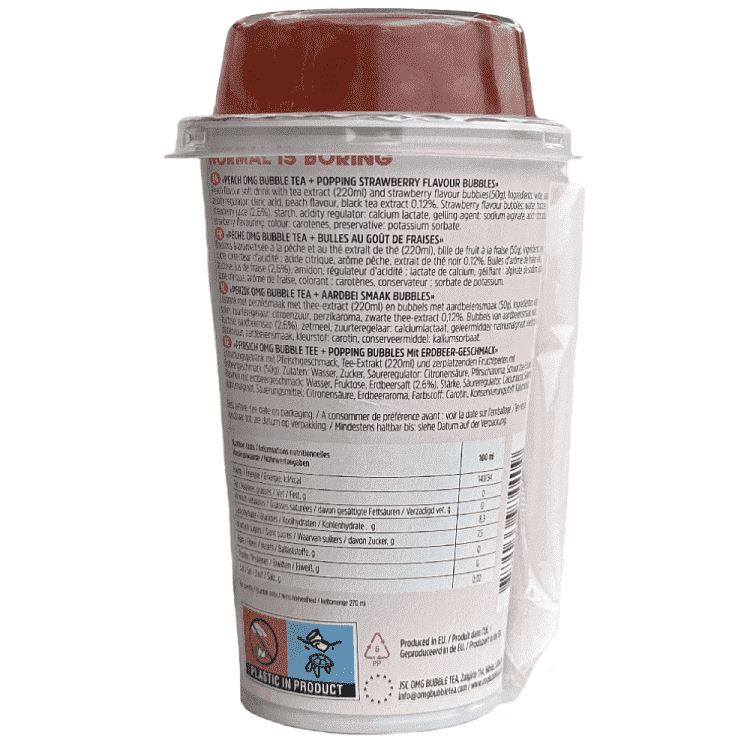 Omg Bubble Tea Peach 270ml
