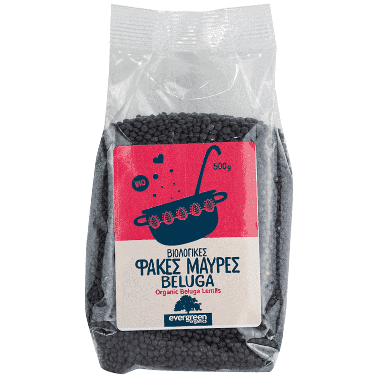 Evergreen Bio Φακές Μαύρες Beluga 500gr