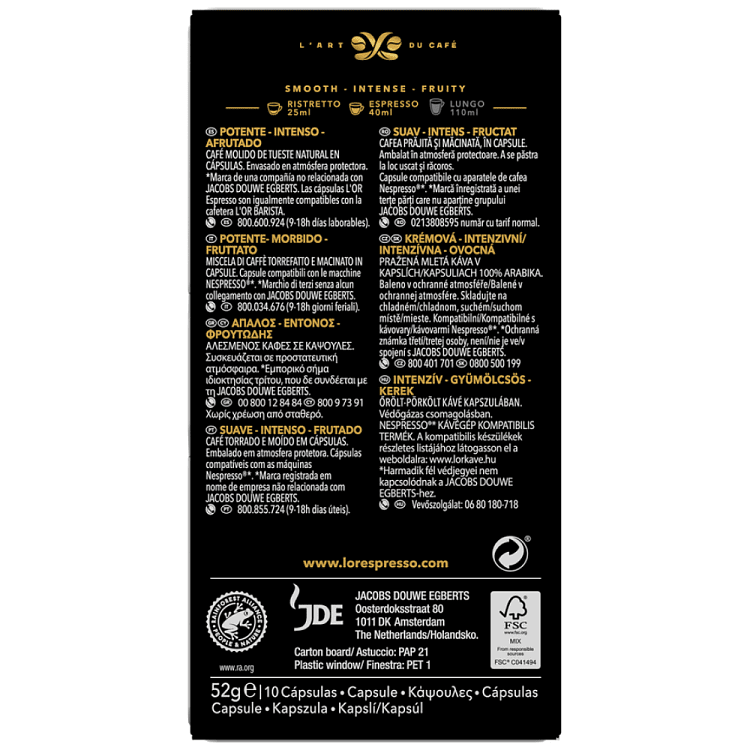 L'or Espresso Κάψουλες Barista 10τεμ 52gr