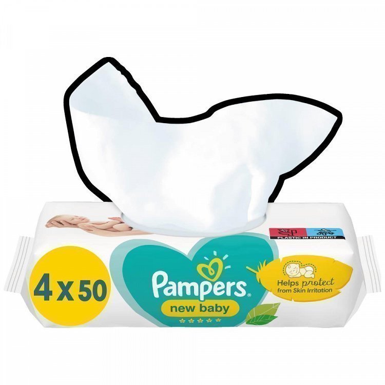 Pampers New Baby Μωρομάντηλα 4x50τεμ