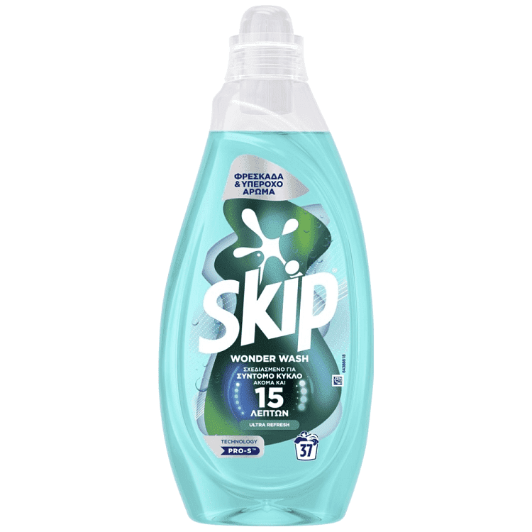 Skip Wonder Wash Υγρό Απορρυπαντικό Πλυντηρίου Ultra Refresh 37μεζ 1,524lt