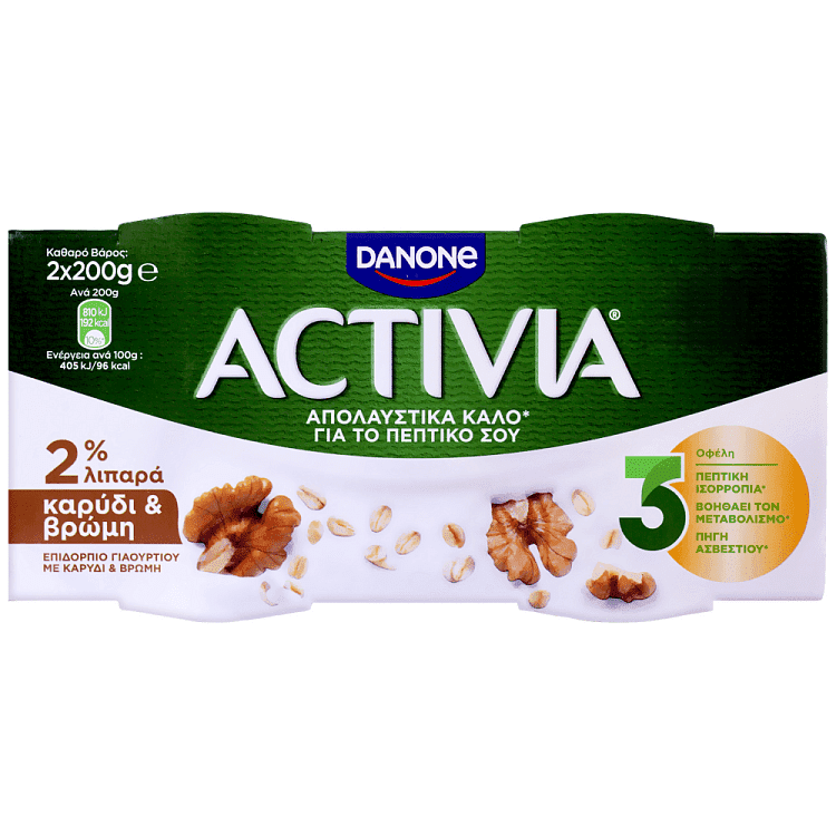 Activia Καρύδι & Βρώμη 2x200gr