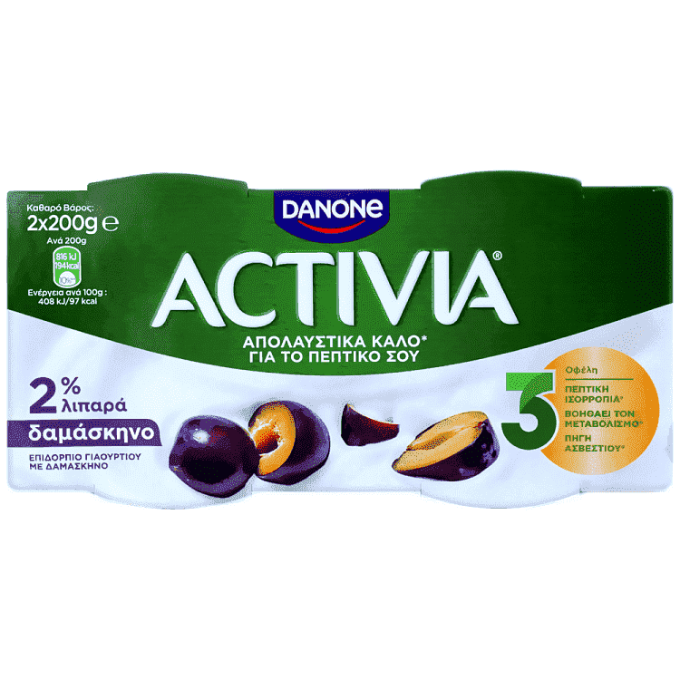 Activia Δαμάσκηνο 2x200gr