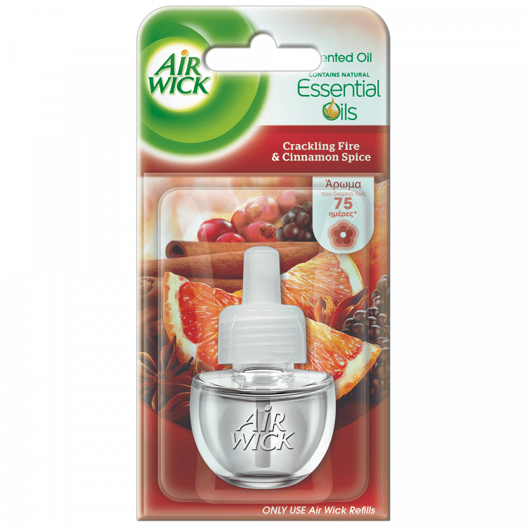 Airwick Ανταλλακτικά Αποσμητικά Χώρου Crackling Fire & Cinnamon Spice