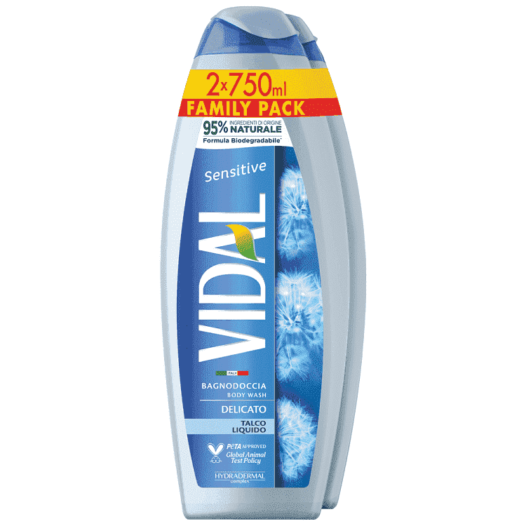 Vidal Shower Gel Talc 2x750ml