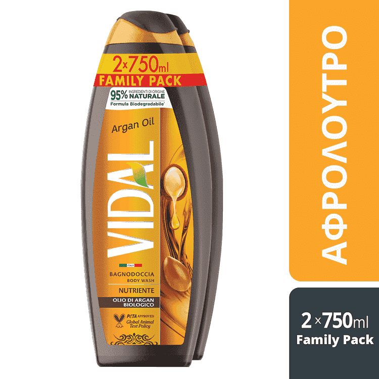 Vidal Shower Gel Argan 2x750ml