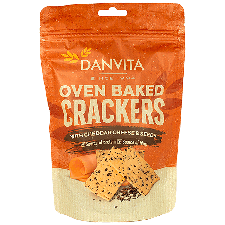 Oven Baked Crackers Cheddar & Seeds 100gr