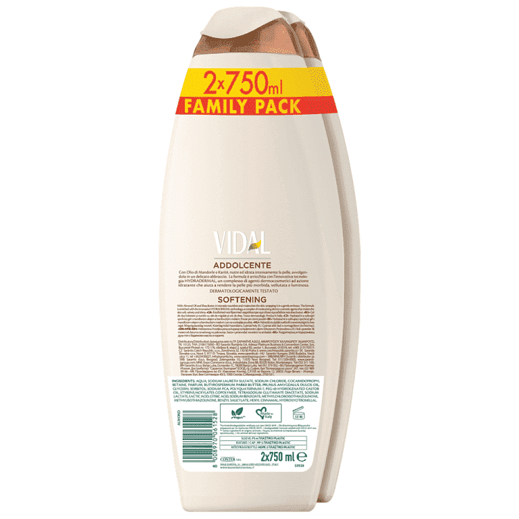 Vidal Shower Gel Almond & Carite 2x750ml