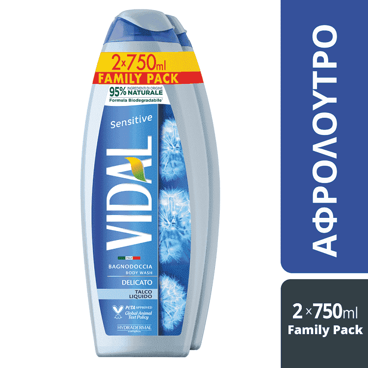 Vidal Shower Gel Talc 2x750ml