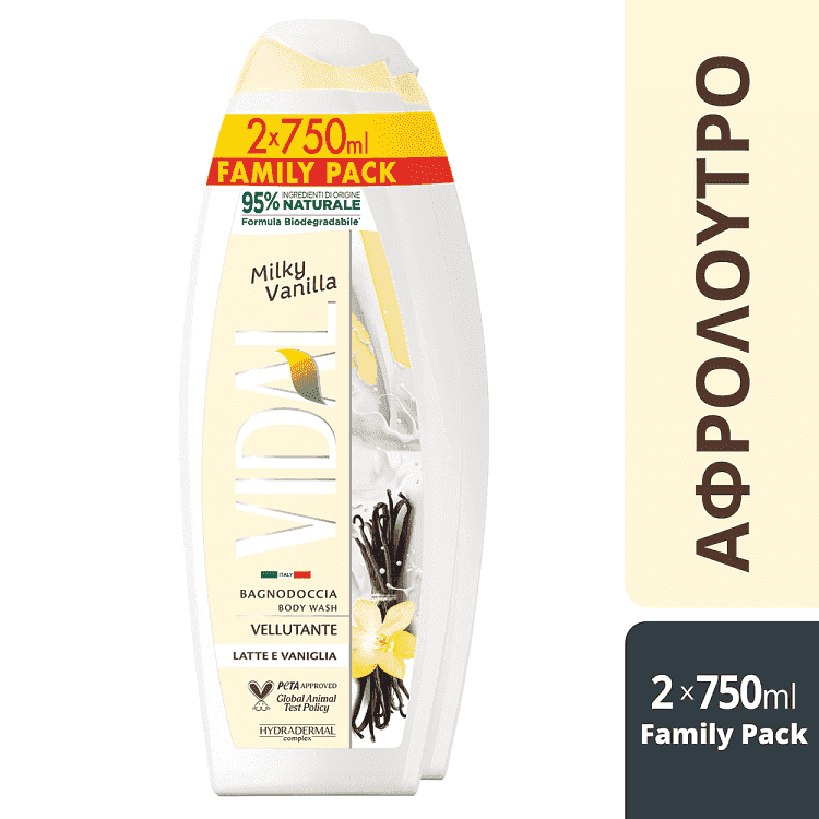 Vidal Shower Gel Milky Vanilla 2x750ml