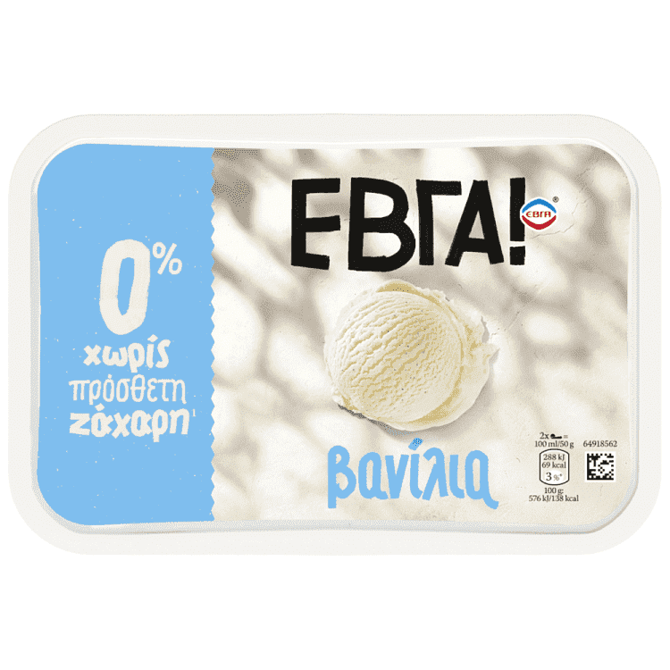 Έβγα Παγωτό Βανίλια 0% 1000ml 500gr