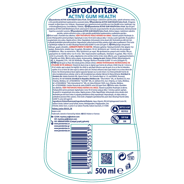 Parodontax Active Gum Στοματικό Διάλυμα Health Extra Fresh 560ml