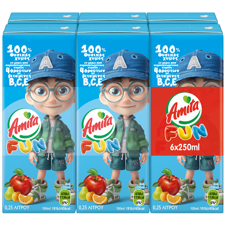 Amita Fun Μπλε Χυμός 250gr (6τεμ)
