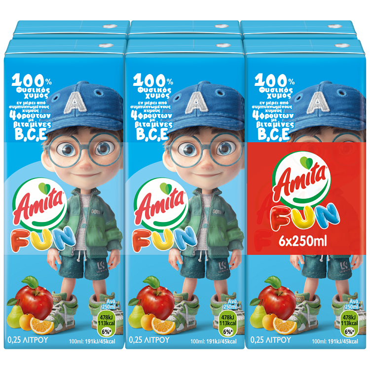 Amita Fun Μπλε Χυμός 250gr (6τεμ)