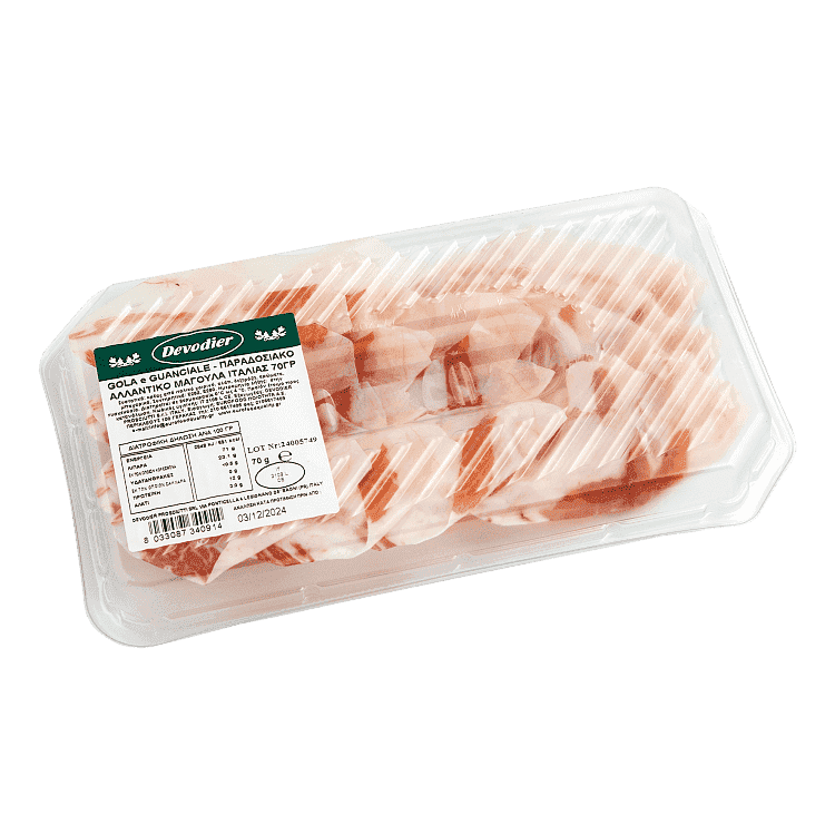 Guanciale Μάγουλα Χοιρινού Σε Φέτες 70gr