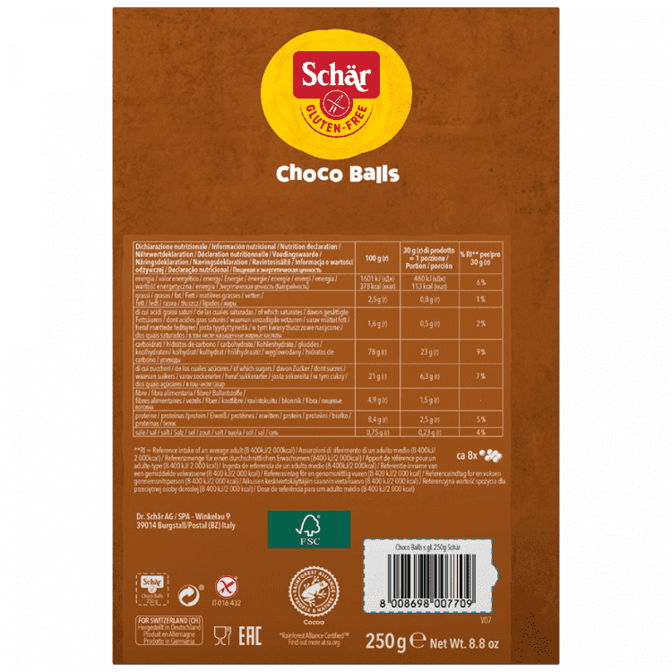 Schar Δημητριακά Choco Balls Χωρίς Γλουτένη 250gr