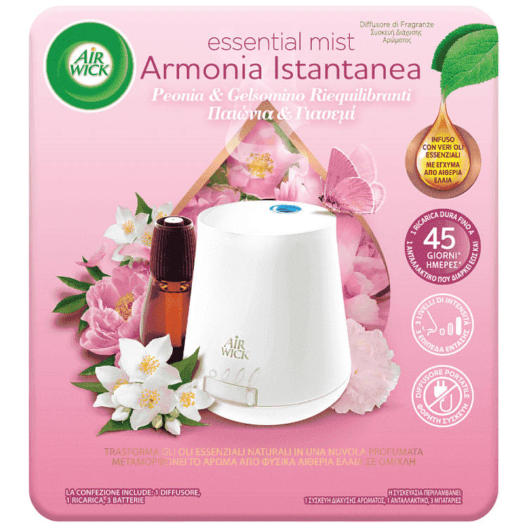 Airwick Essential Mist Armonia Παιώνια & Γιασεμί Σετ Συσκευή + Ανταλλακτικό 20ml