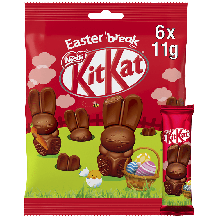 KitKat Mini Σοκολατένια Πασχαλινά Λαγουδάκια με Κομματάκια Γκοφρέτας 66g