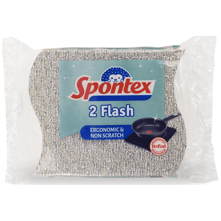 Spontex Flash Σφουγγαράκια Για Αντικολλητικά Σκεύη 2τεμ