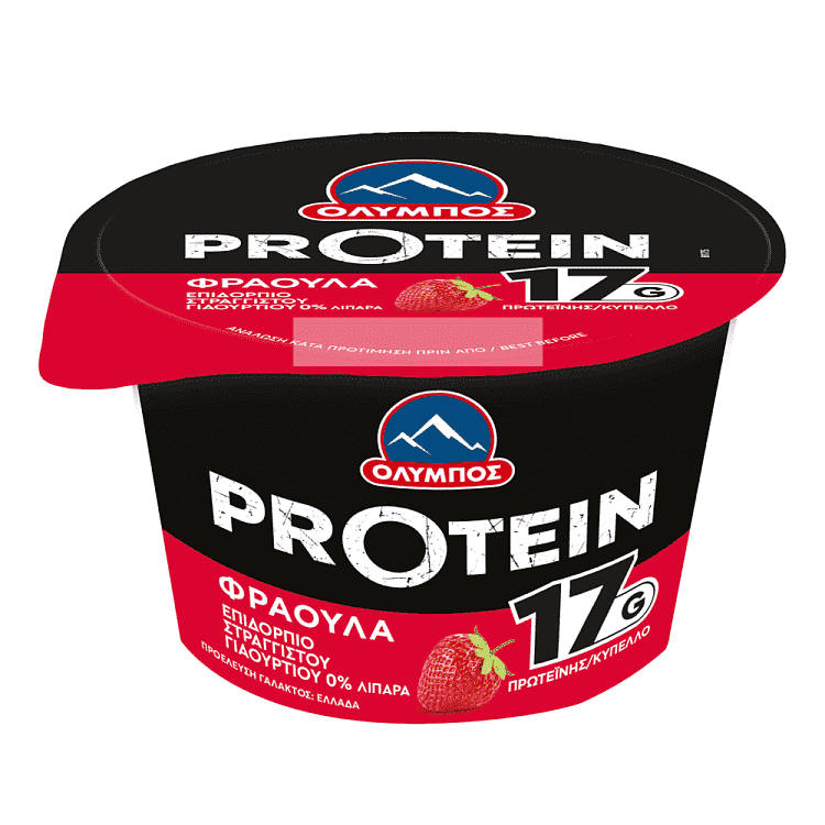 Ολυμπός Protein Γιαούρτι Στραγγιστό Φράουλα 0% Λιπαρά 200gr