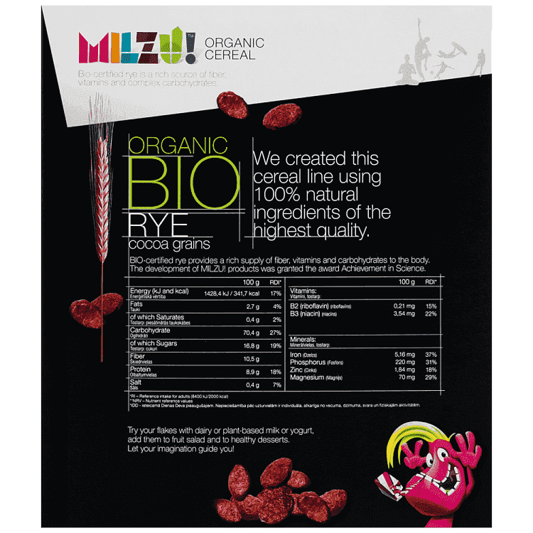 Milzu Δημητριακά Σίκαλης Κακάο Bio 200gr