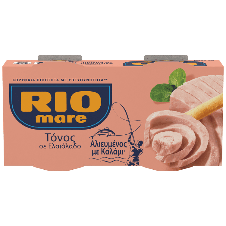 Rio Mare Τόνος Αλιευμένος Με Καλάμι 2x160gr