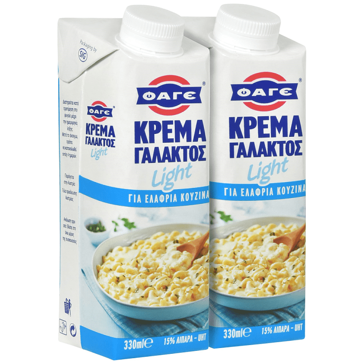 ΦΑΓΕ Κρέμα Γάλακτος Light 2x330ml