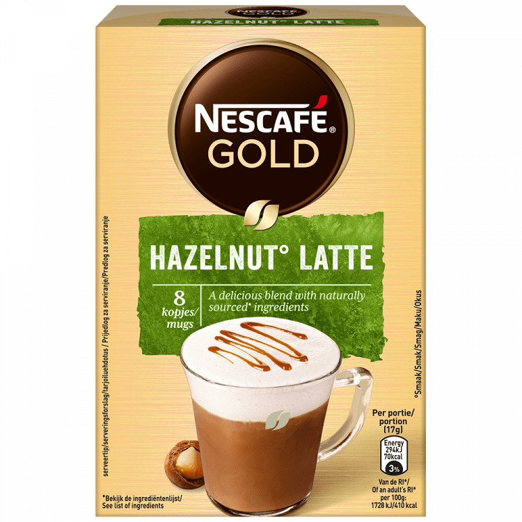 Nescafe Gold Hazelnut Latte (8τεμ) 136gr