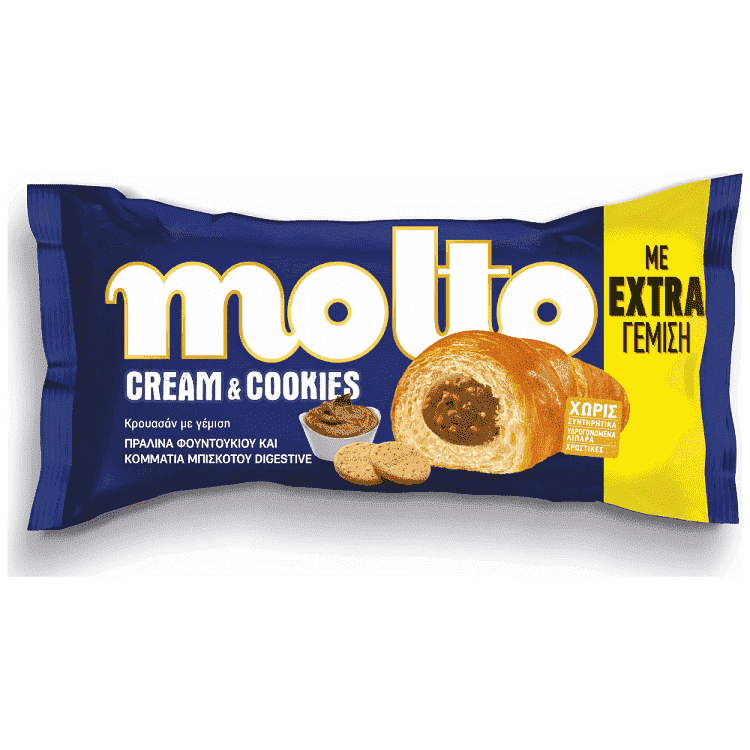 Μolto Κρουασάν Hazelnut Cream & Cookies 98g