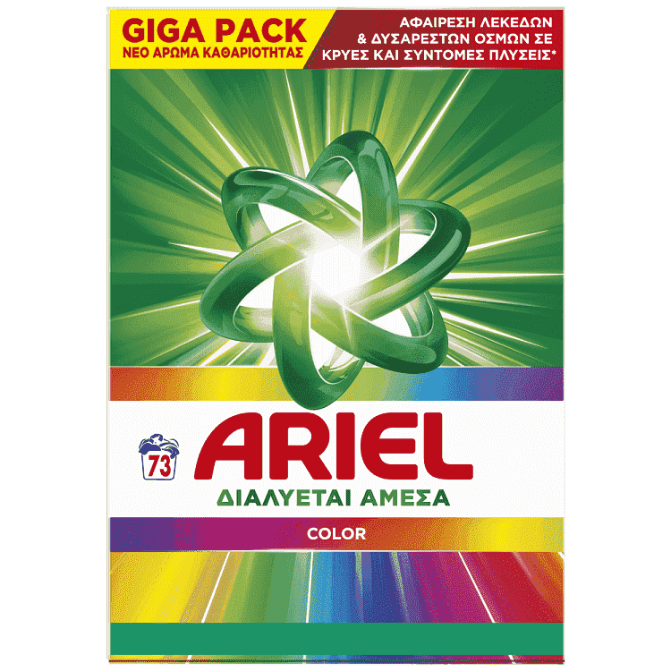 Ariel Απορρυπαντικό Πλυντηρίου Ρούχων Σκόνη Touch of Lenor Color 73μεζ.