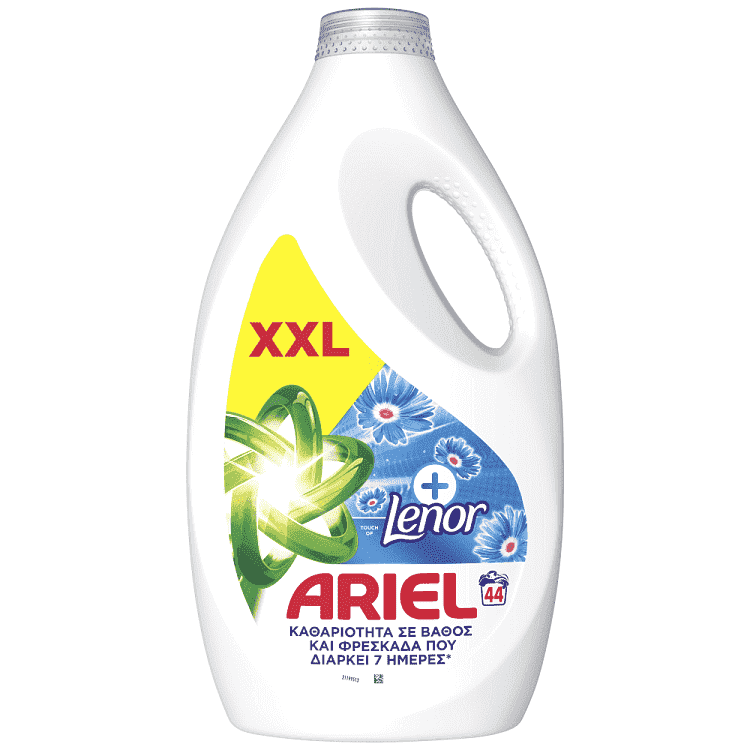 Ariel Απορρυπαντικό Πλυντηρίου Ρούχων Touch of Lenor Υγρό 44Μεζ.