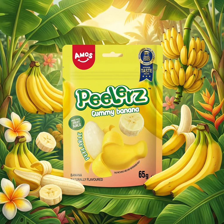 Amos Candy Peelerz Gummy Banana 65gr