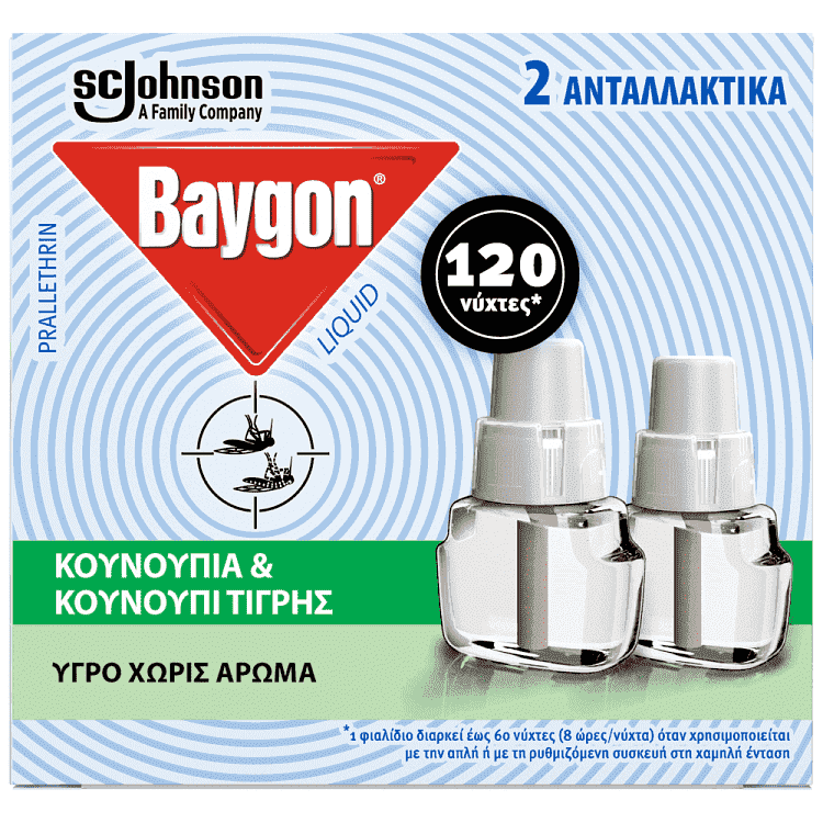 Baygon Υγρό Ανταλλακτικό 2x36ml 120 Νύχτες