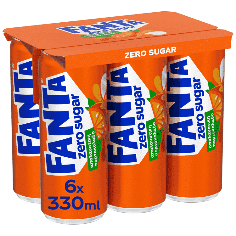 Fanta Πορτοκαλάδα Zero Χωρίς Ζάχαρη 6x330ml