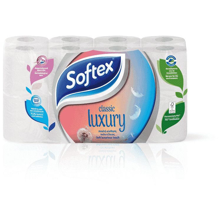Softex Classic Luxury Χαρτί Υγείας 4 Φύλλων 8αρι 0,720kg