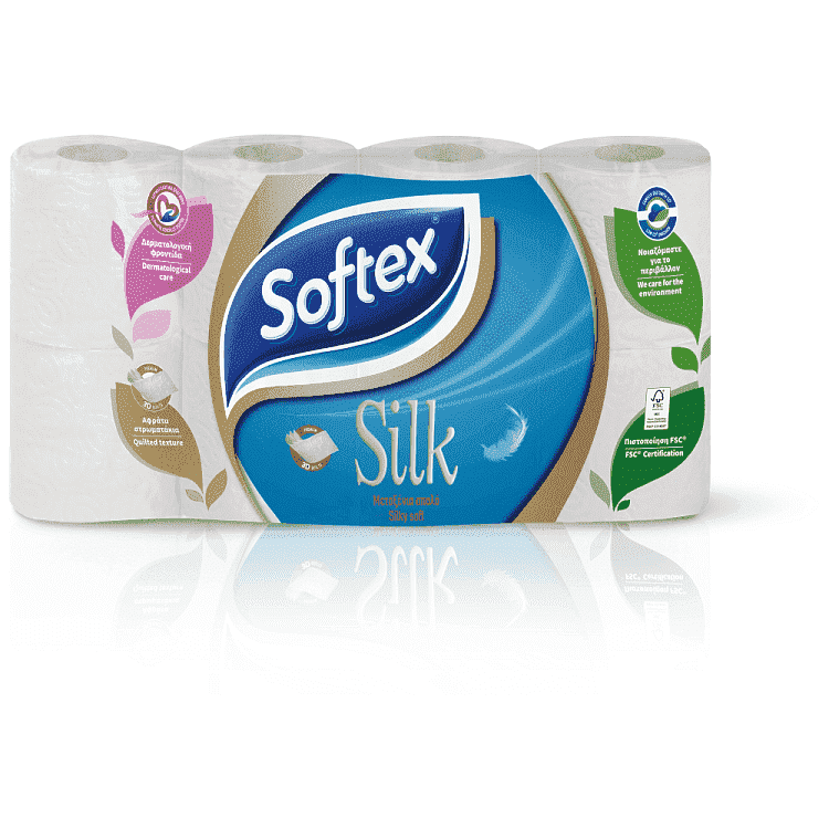 Softex Silk Χαρτί Υγείας 3 φύλλων 8άρι 0,760kg