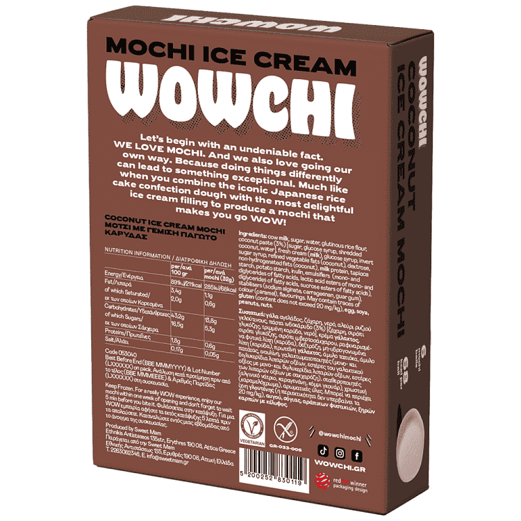 Wowchi Mochi Ice Coconut 6τεμ 192gr