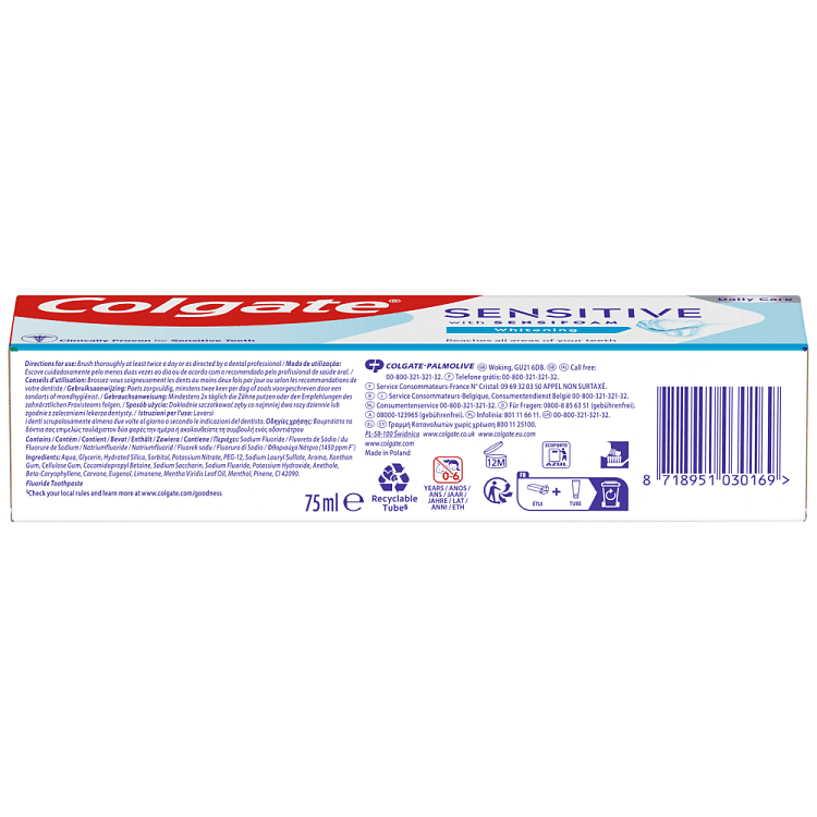 Colgate Οδοντοκρέμα Sensifoam Whitening 75ml
