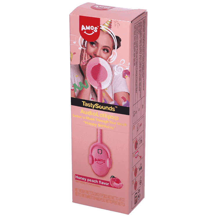 Amos Tastysounds Μουσικό Γλυφιτζούρι Ροδάκινο 12gr