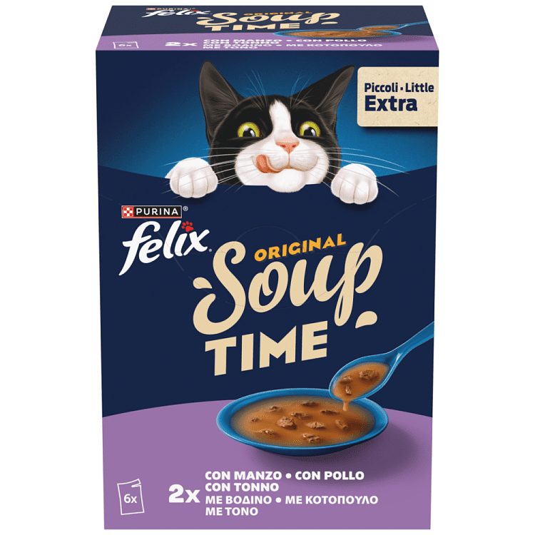 Felix Soups Βοδινό Κοτόπουλο Τόνος 6x48gr